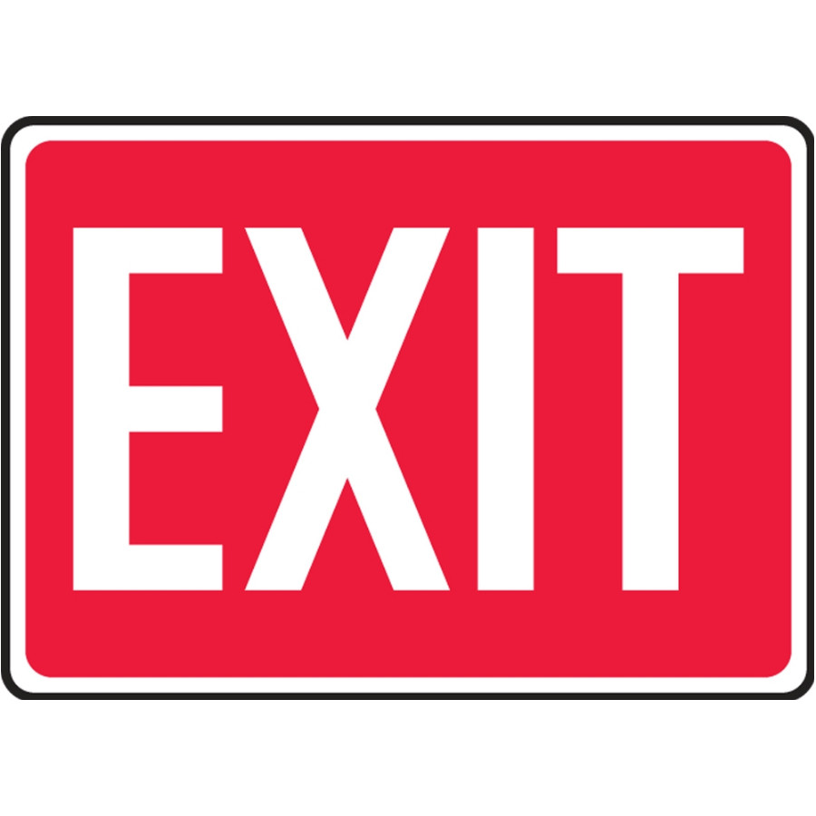 Exit Sign - White on Red X