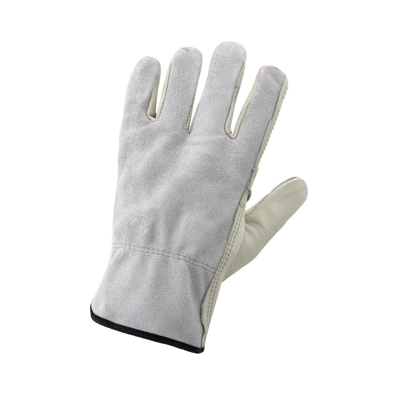 Economy-Grade Gray Cowhide Grain Patch Palm Leather Gloves 3200PP