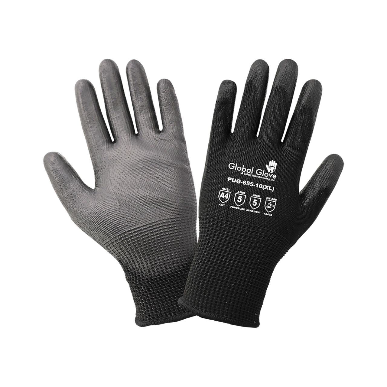 Global Glove PUG-10 Gray PU Coated Gloves