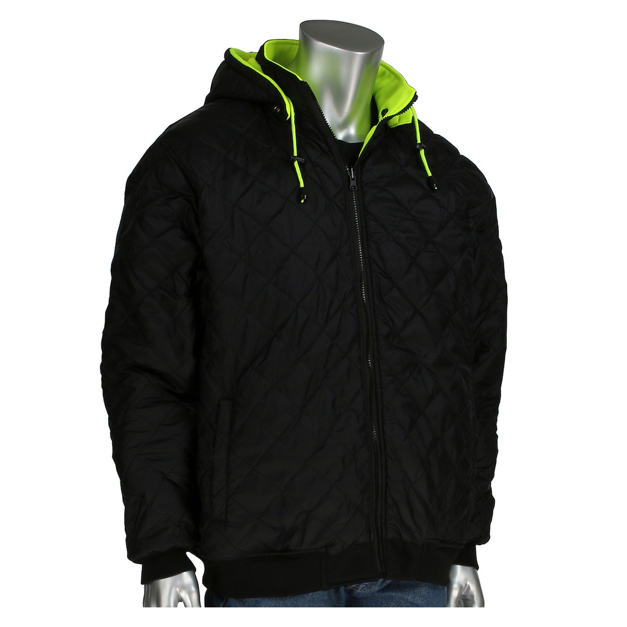 Reversible Full Zip Hooded Sweatshirt Black Bottom - 323-1400S