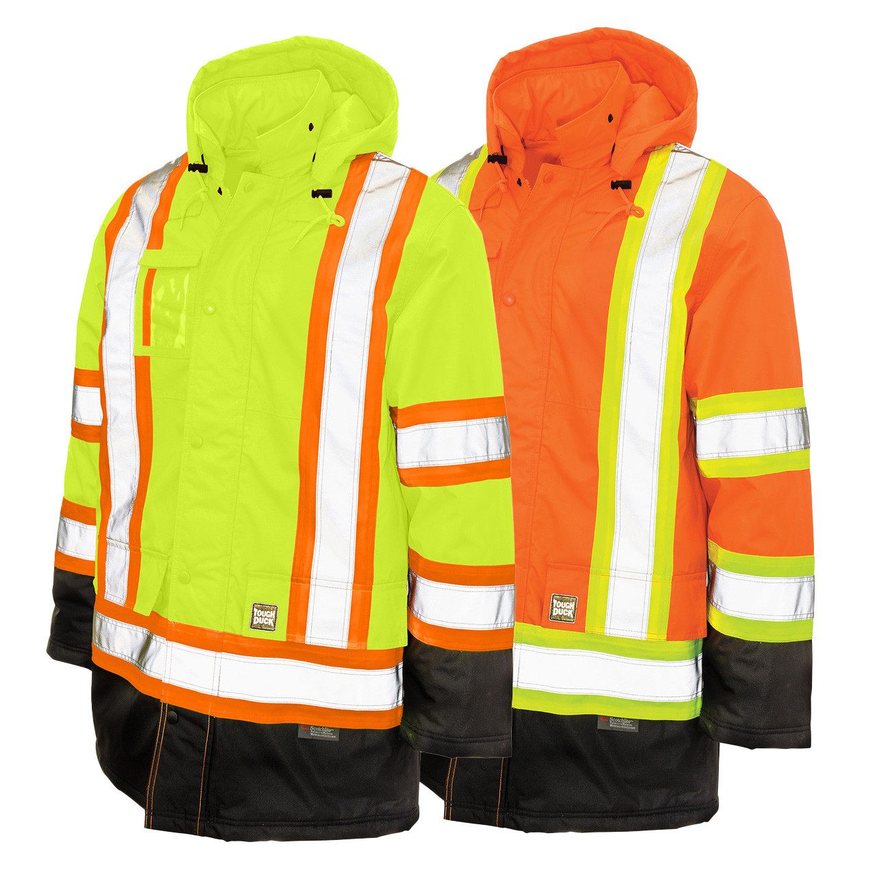 Tough Duck Safety Class 3 Hi Vis X-Back Black Bottom Trim Parka S176