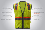 Safety Vest with Large Pockets - Fit iPad or Tablet