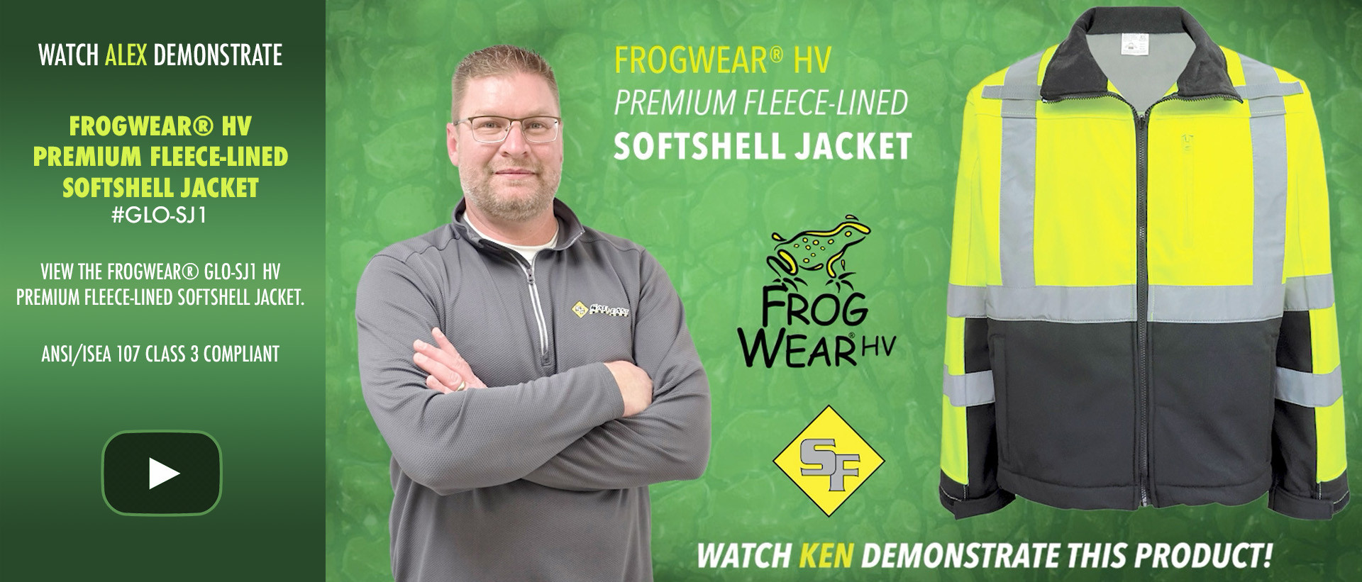 Alex Demos the FrogWear® HV Premium Fleece-Lined Softshell Jacket GLO-SJ1