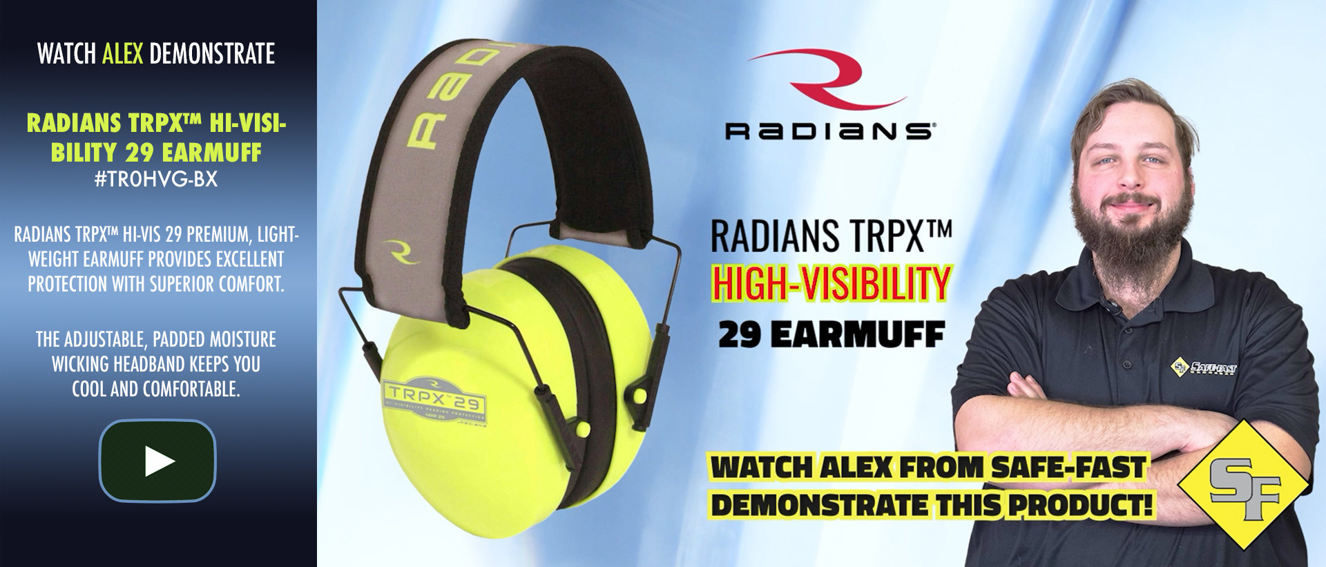 Alex demon the Radians TRPX™ Hi-Visibility 29 Earmuff TR0HVG-BX 