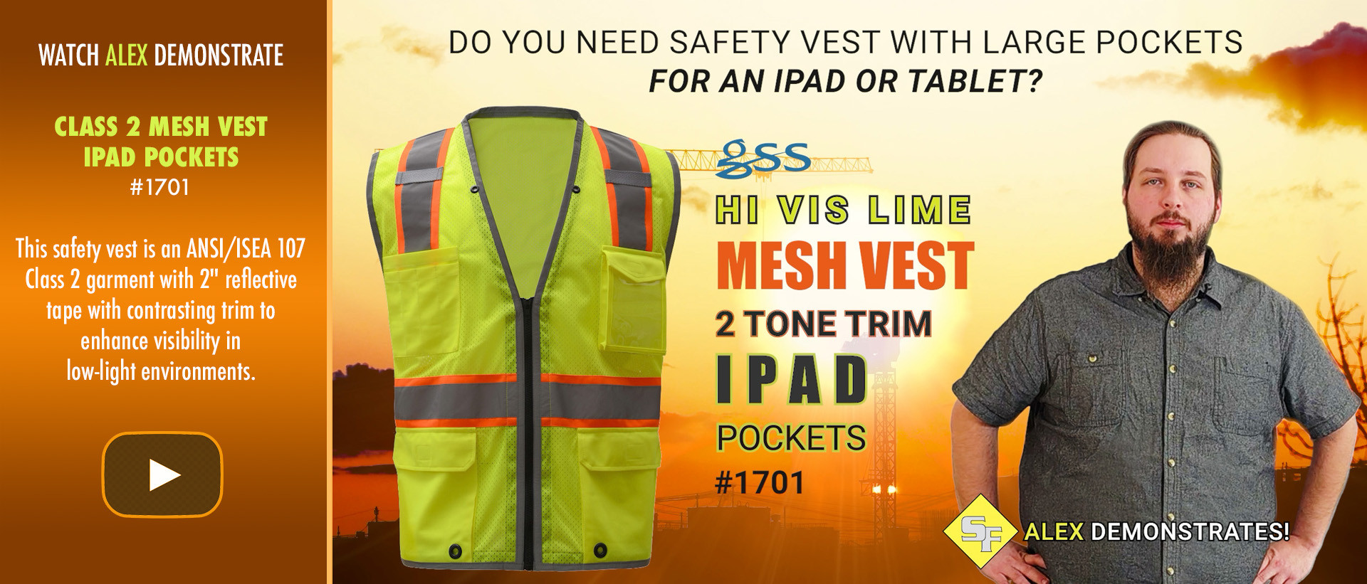 Alex demonstrates the GSS 1701 iPad Vest