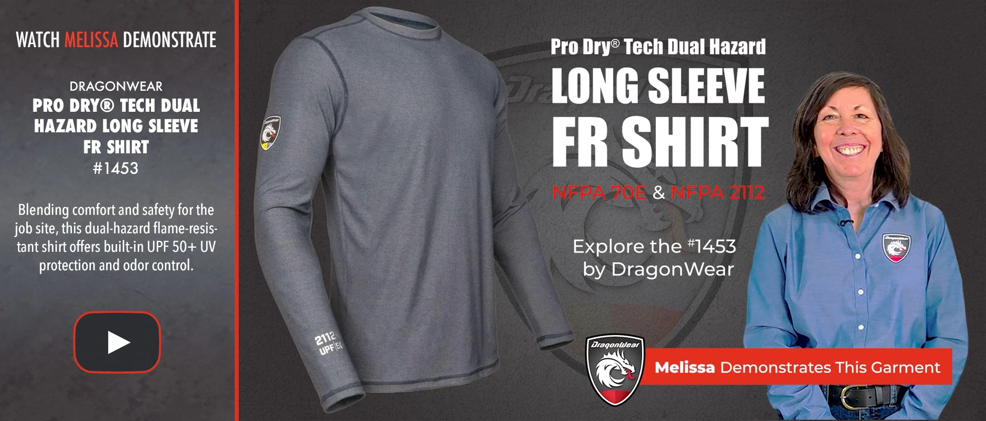 Watch Melissa demo the Pro Dry® Tech Dual Hazard Long Sleeve FR Shirt 1453