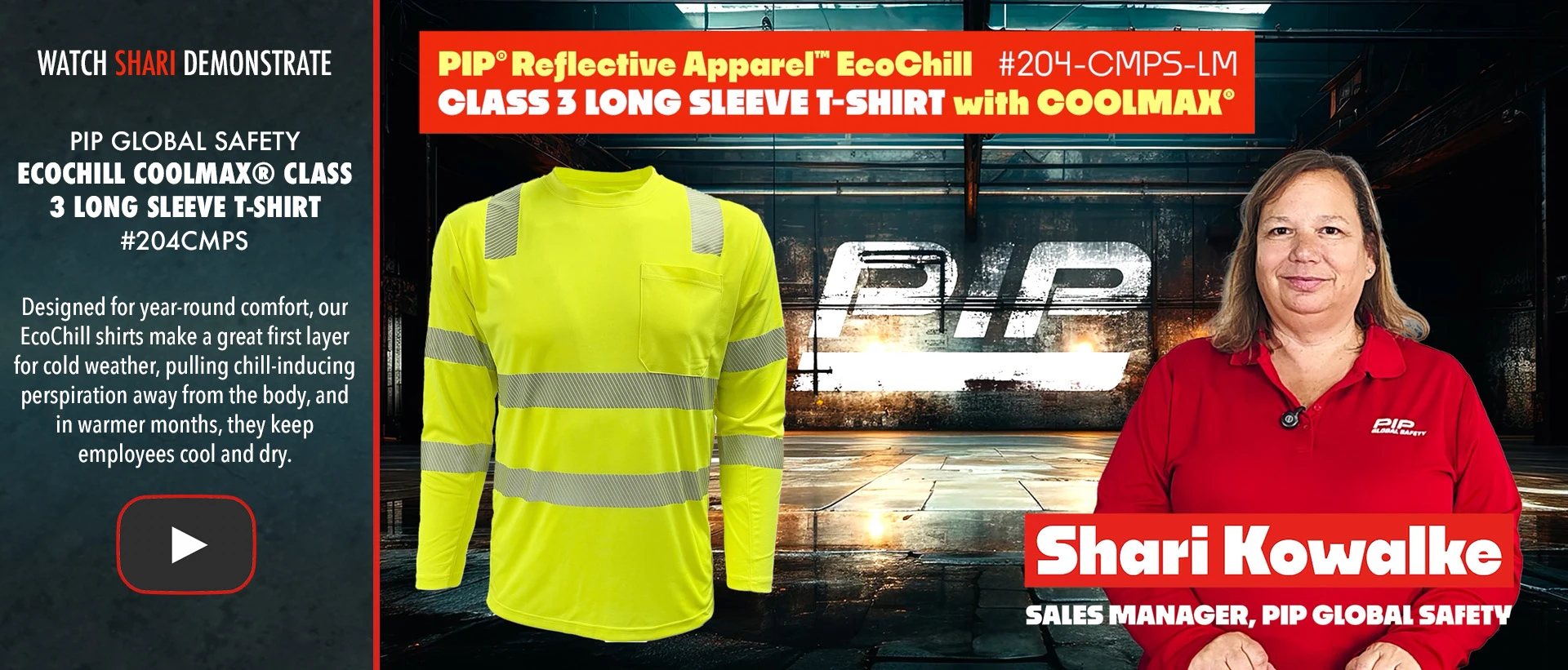 Shari features the EcoChill COOLMAX® Class 3 Long Sleeve T-Shirt 204CMPS
