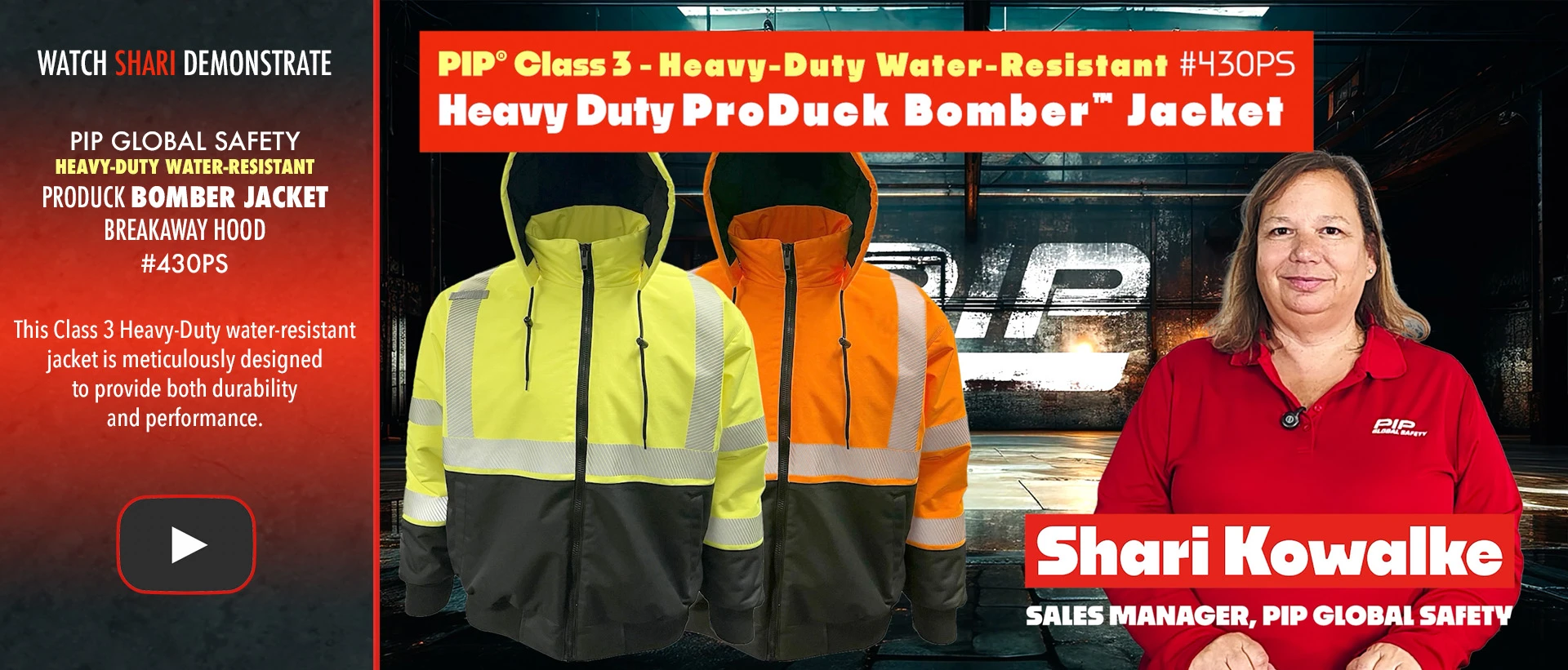 Watch Shari from PIP explore the features of the 430PS Bomber Jacket