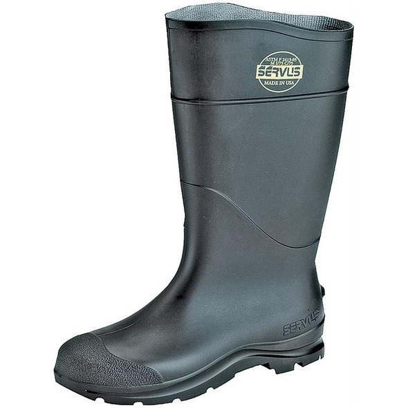 Servus CT Black 16" PVC Economy Knee Boots Slip-Resistant Outsole