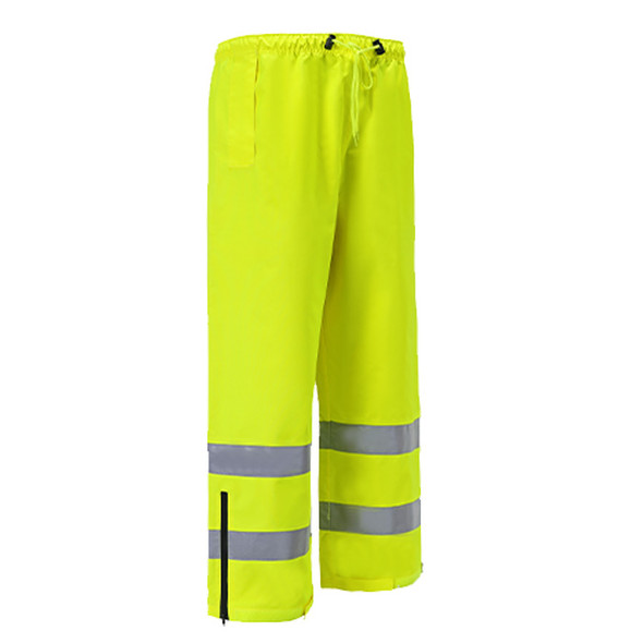 2W Class E Hi Vis Lime Rain Pants 739C-E side