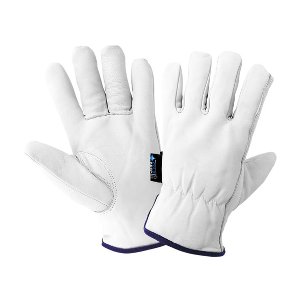 Hi Vis Premium-Grade Goatskin Leather Palm Insulated Gloves - 2950HVDC