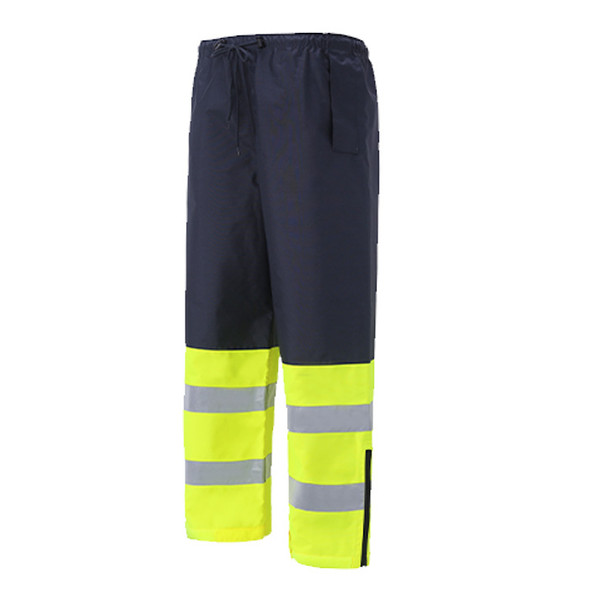 High Visibility Class E Rain Pants - Navy - Side 1