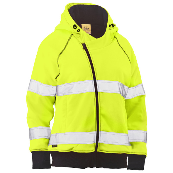 Bisley®  ANSI Type R Class 2 Women's Contoured Full Zip Hooded Sweatshirt with Sherpa Lining W6819T Yellow