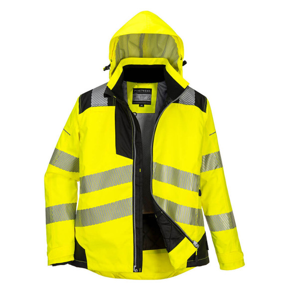 PortWest PW3 Hi-Vis Women's Winter Jacket Yellow-Black PW382