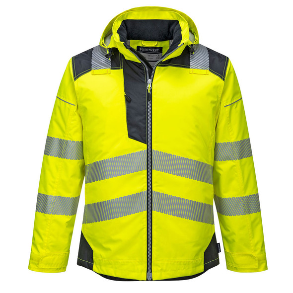 PortWest Class 3 Yellow Winter Jacket with Black Trim T400