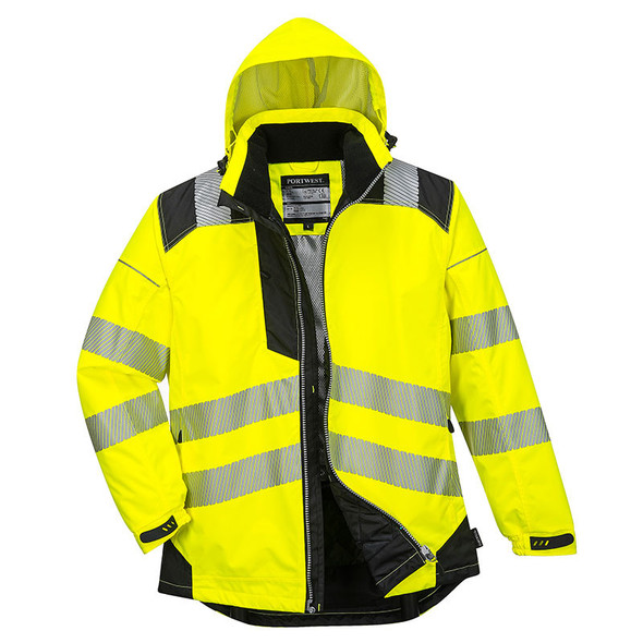 PortWest Class 3 Yellow Winter Jacket with Black Trim