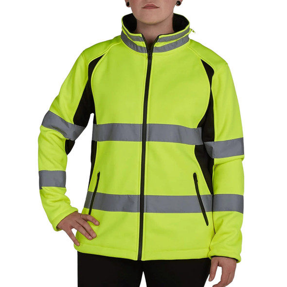Utility Pro Class 2 Hi Vis Yellow Women's Soft Shell Jacket Teflon Protector