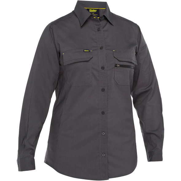 Gray Bisley® X-Airflow™ Women's Long Sleeve Ripstop Work Shirt 400W6490