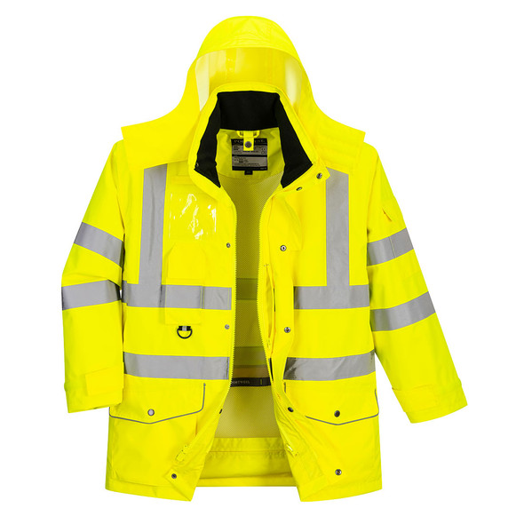 Class 3 Hi Vis Yellow 7-in-1 Traffic Jacket US427