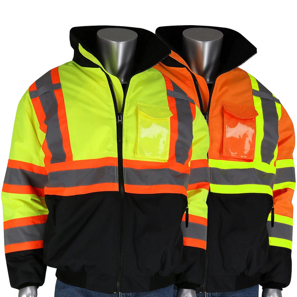 Class 3 Hi Vis Two-Tone Black Bottom Bomber Jacket 333-1745