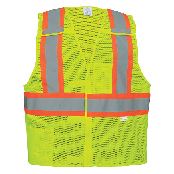 FrogWear® HV High-Visibility Polyester Five-Point Breakaway Safety Vest - GLO-002BA