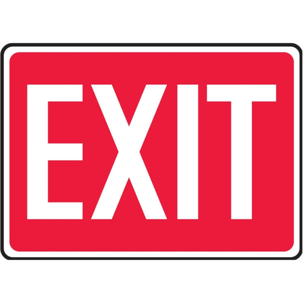 Exit Sign - White on Red