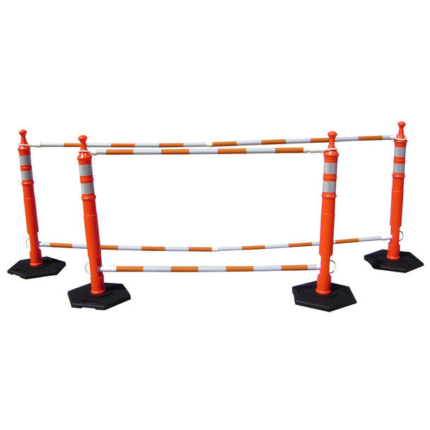 Retractable Cone Bar 6' - 10' Orange White Reflective 150610A-CBOW