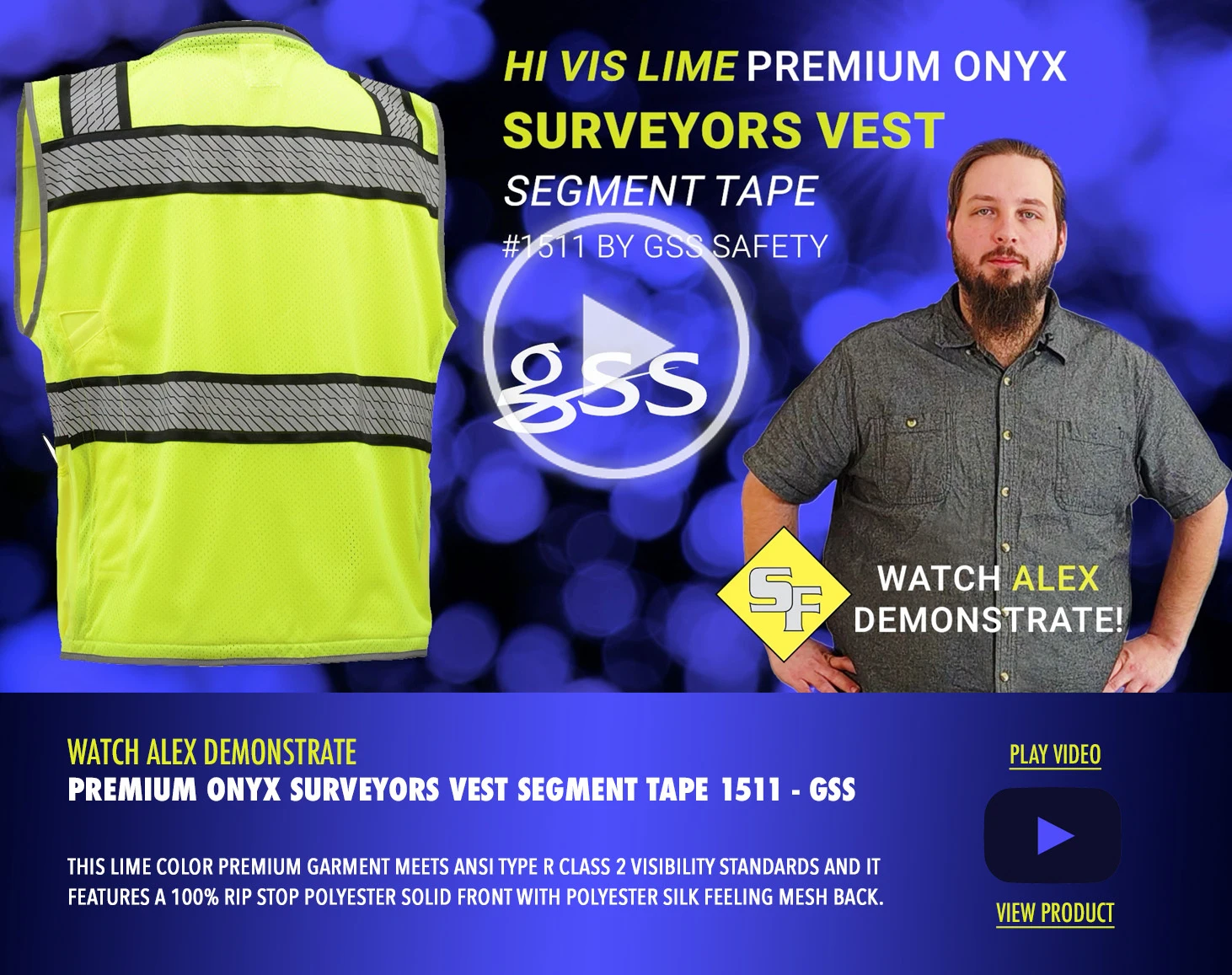 Surveyor Vest with Black Padded Neck for Comfort & Hide Dirt – Alex Features GSS 1511