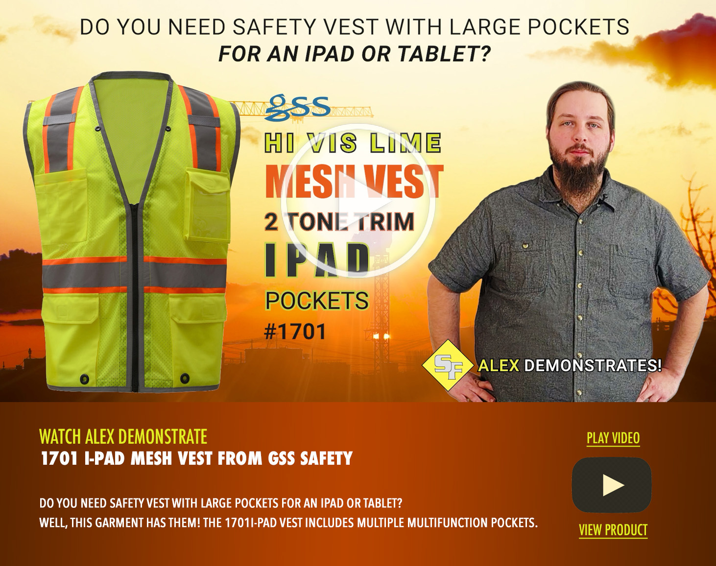 Need Safety Vest with Large Pocket for iPad Tablet? Alex checks out the 1517 I-PAD Vest