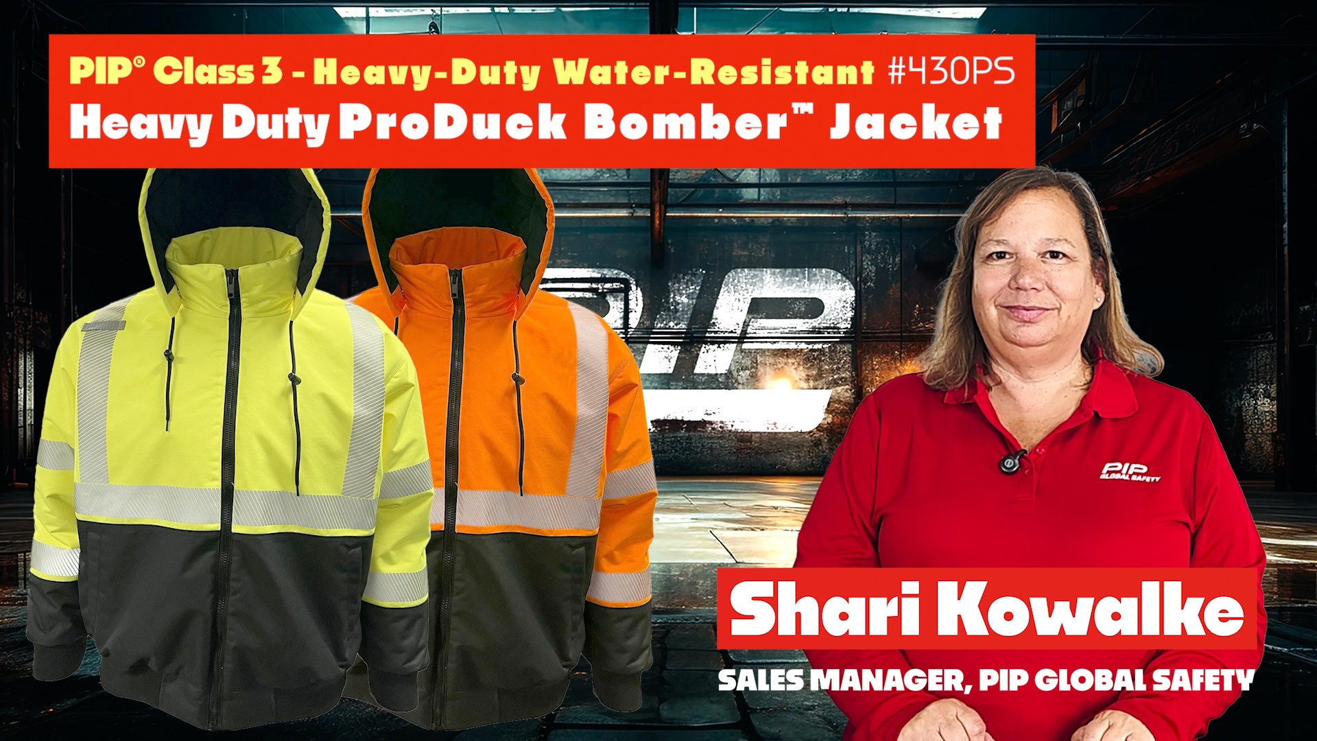Watch Shari feature PIP Class 3 Heavy-Duty Water-Resistant ProDuck Bomber Jacket Breakaway Hood 430PS