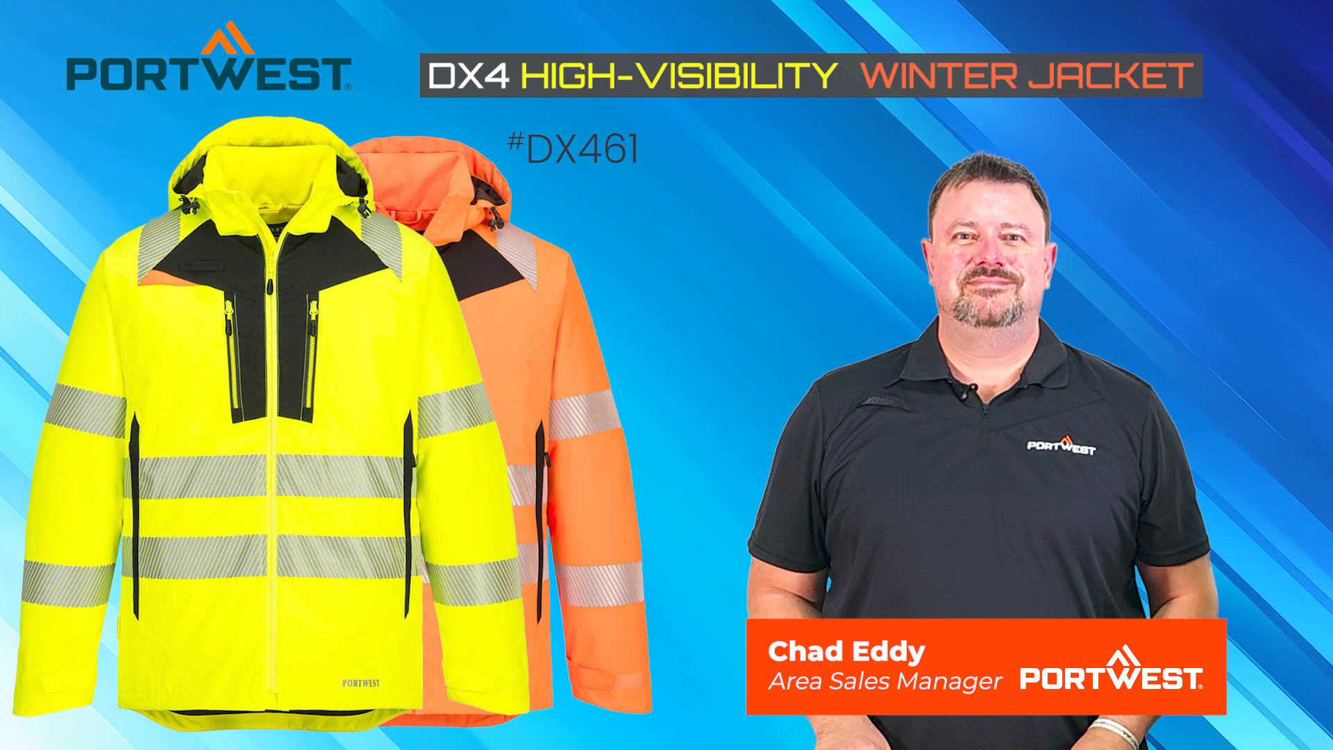 Chad features the Portwest DX4 Hi-Vis Winter Jacket Yellow DX461Y