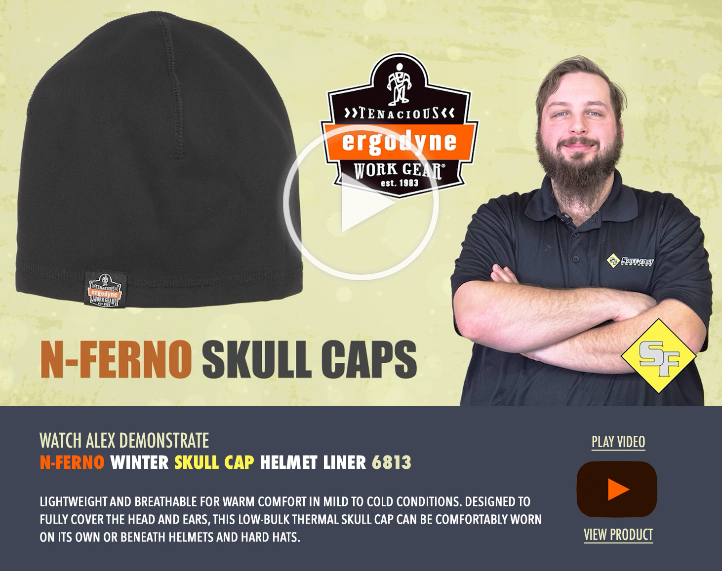 N-Ferno Winter Skull Cap Helmet Liner 6813