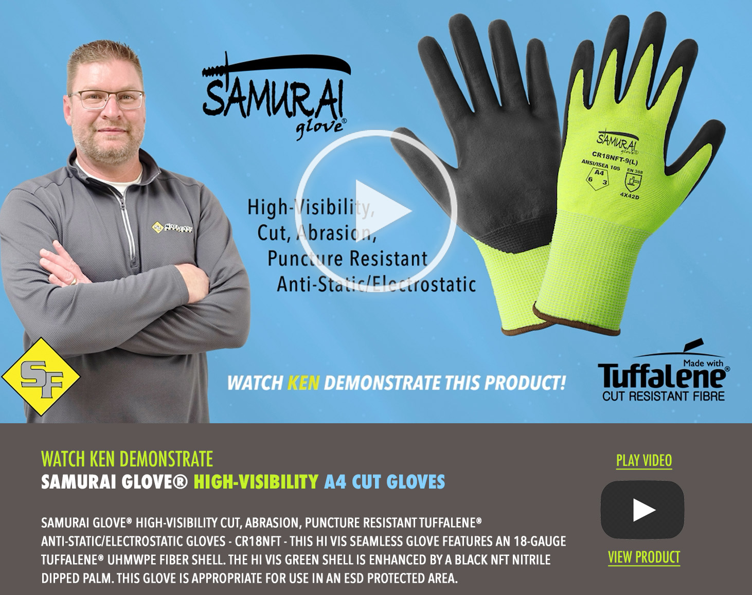 Samurai Glove® High-Visibility A4 Cut Gloves