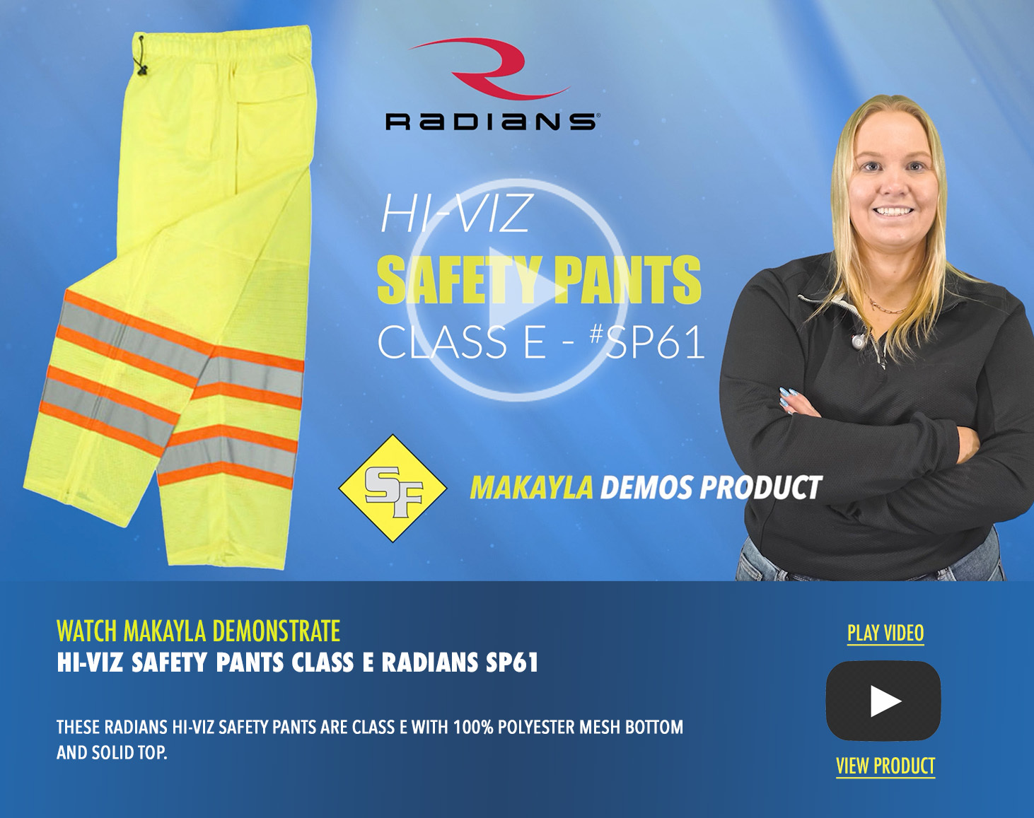 Makayla Explores Hi-Viz Safety Pants Class E Radians SP61