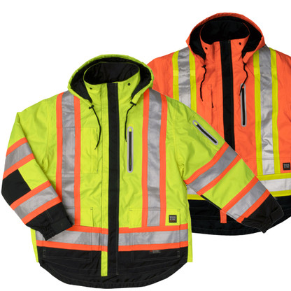 Tough Duck Class 3 Hi Vis X-Back Black Bottom Trim 4-in-1 Ripstop