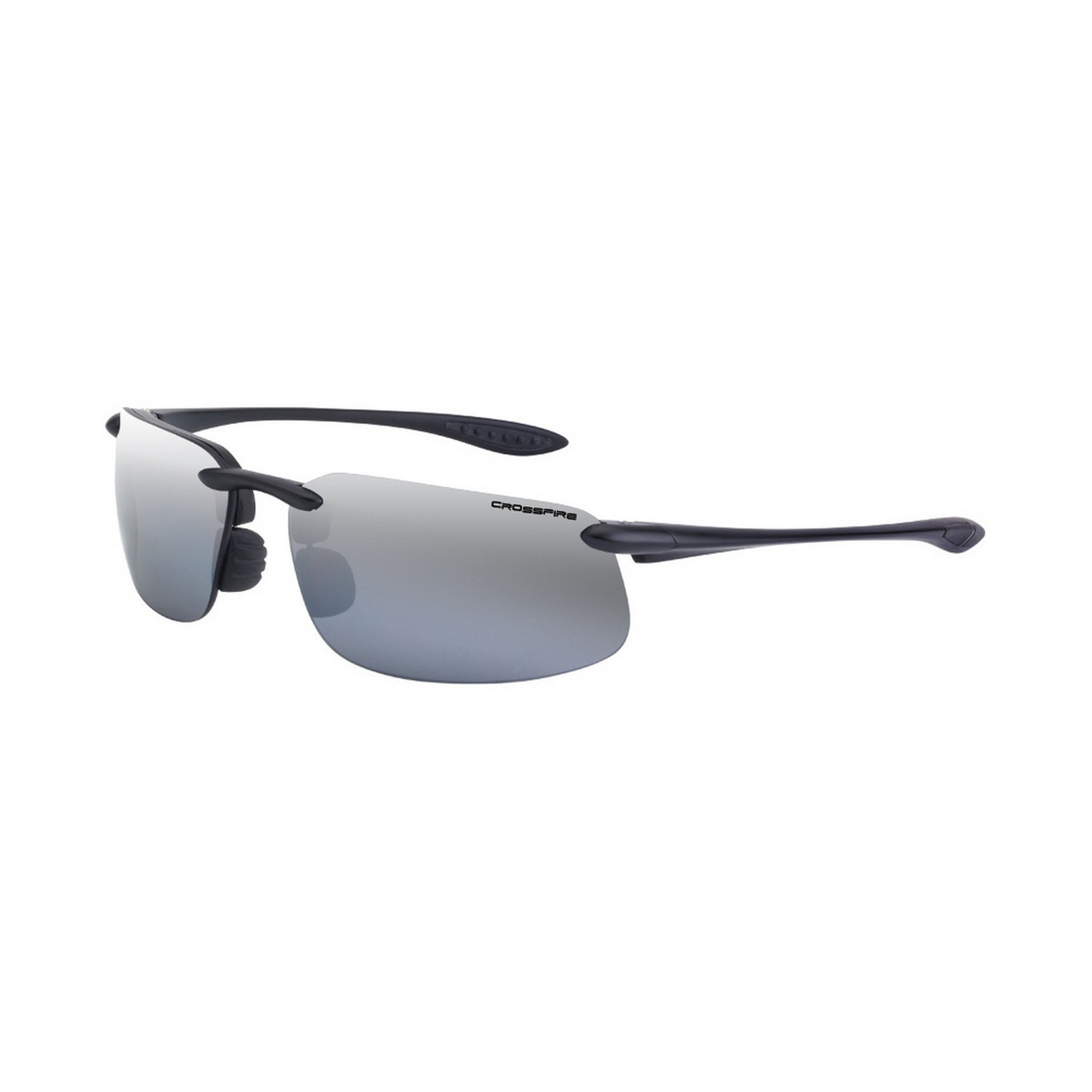 Crossfire 21427 ES4 Black/Silver Mirror Polarized Safety Glasses