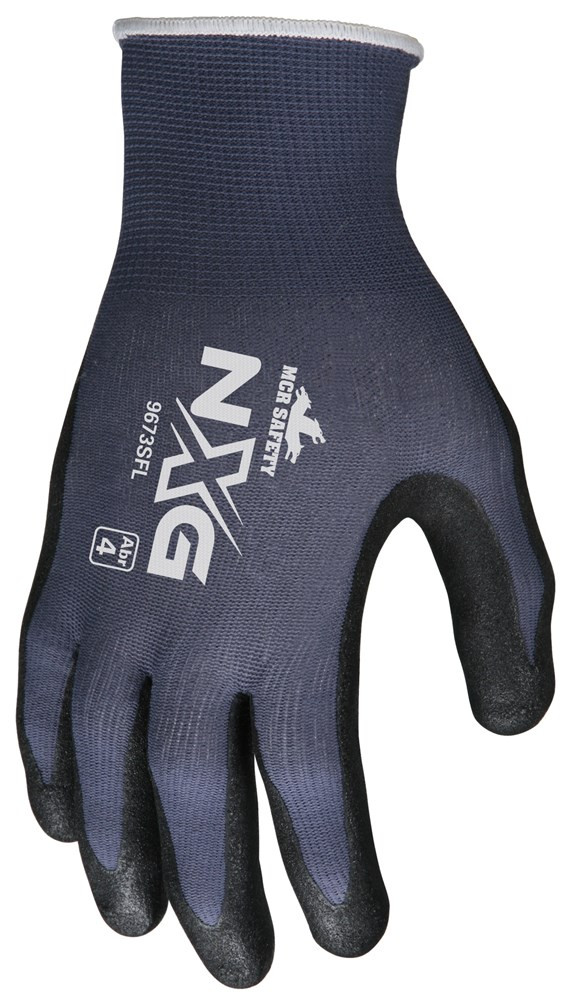 MCR Economy Foam Nitrile Gloves, X-Large, Gray/Black, 12 Pairs