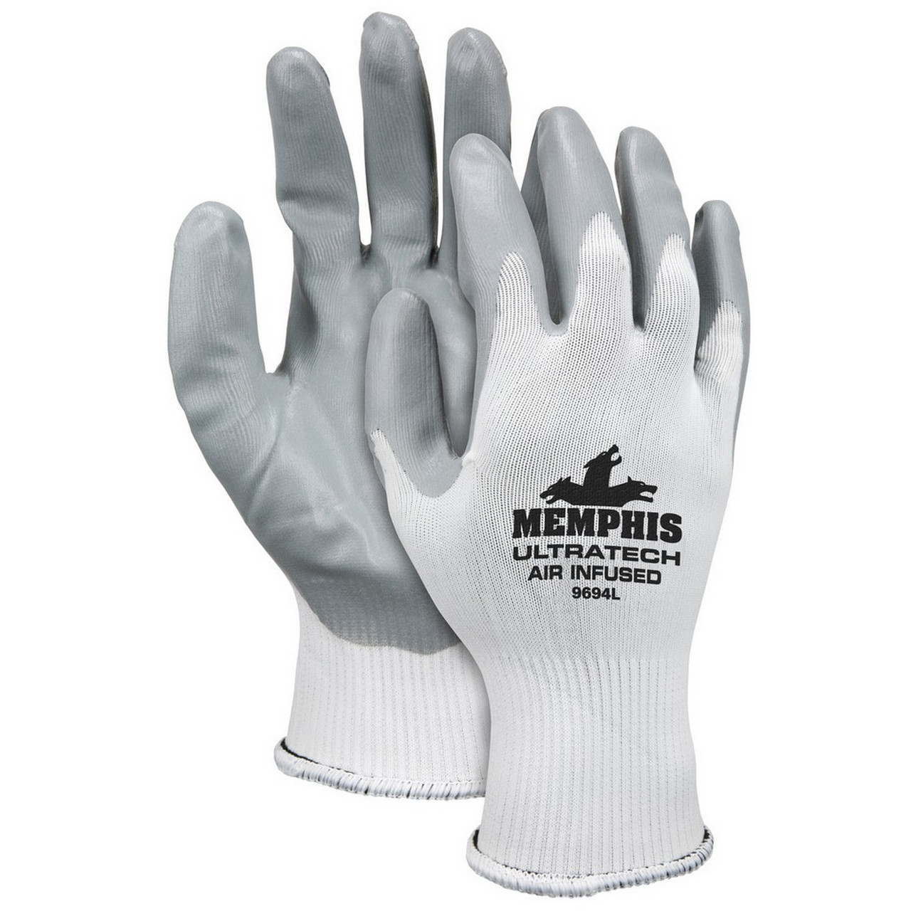 Memphis 9694 UltraTech Air Infused Nitrile Coated Palm Gloves - 15 Gauge Nylon - Medium