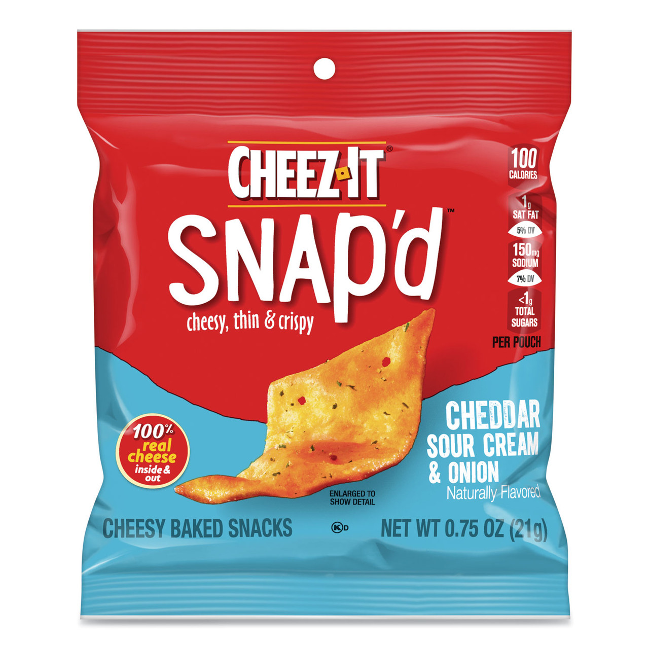 Cheez-It KEB11500 Snap'd Crackers Variety Pack, Cheddar Sour Cream