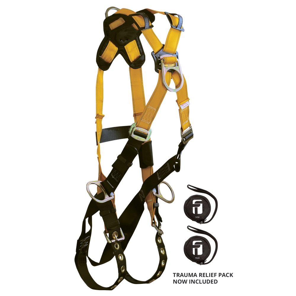 FallTech 7029XS Journeyman Flex Steel 4D Cross-over Climbing Full Body ...