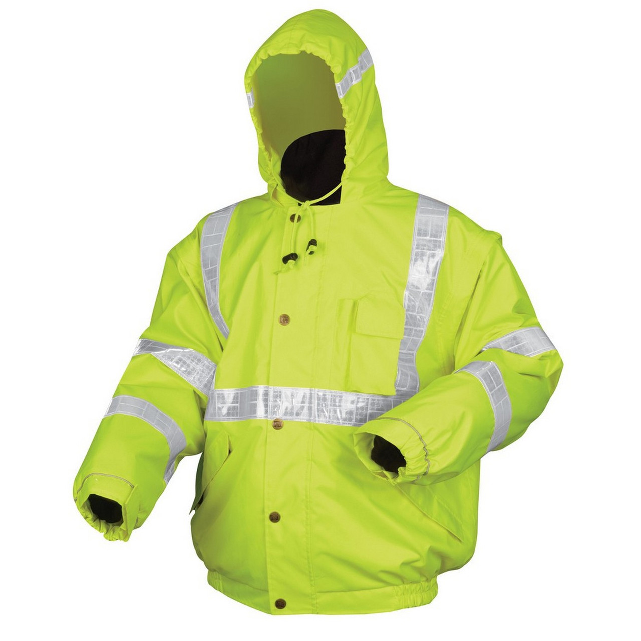 MCR Safety BPCL3L Luminator, 4 in 1 Insulated Bomber Jacket, Zip