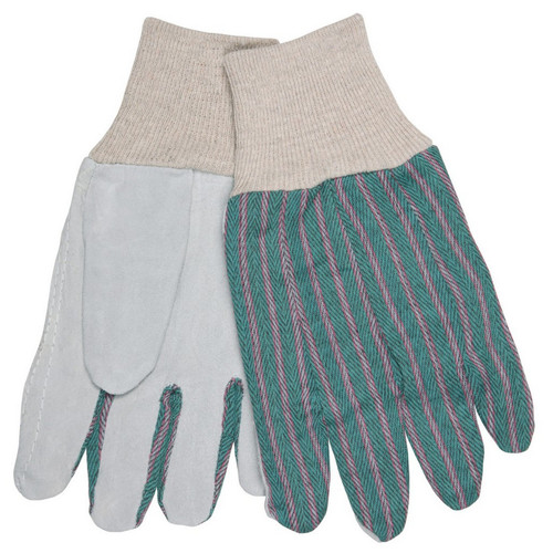 MCR Safety 1042 Knit Wrist Clute Pattern, Economy Leather Palm, Palm lined