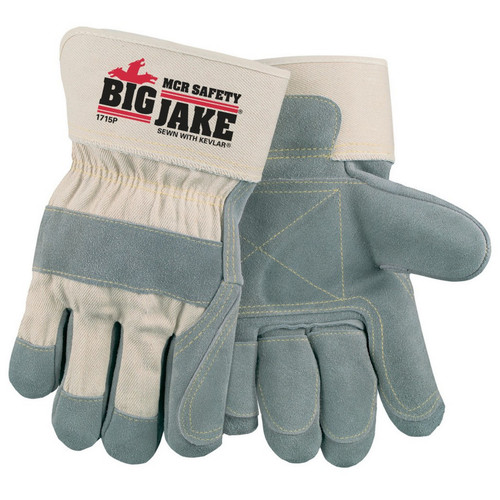 MCR Safety 1715PL Big Jake, Ultimate Leather Hand Protection, Double Palm & Fingers, 2.75" Safety Cuff