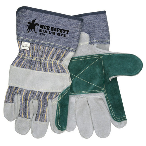 MCR Safety 1911L Memphis Bulls Eye, Double leather palm, Sewn with Dupont Kevlar