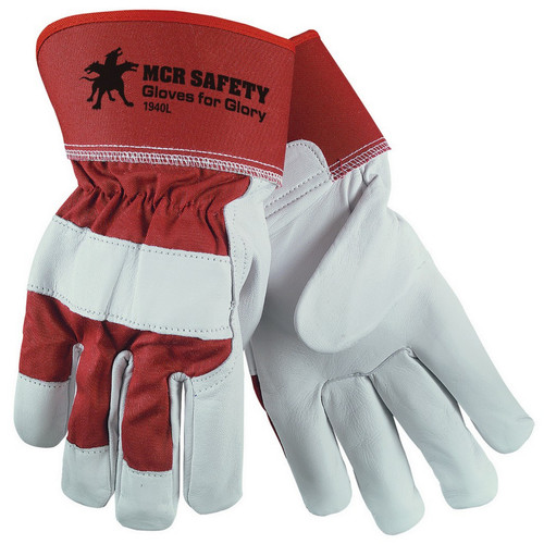 MCR Safety 1940L Gloves For Glory, Grain Goatskin Leather Palm, 2.5" Safety Cuff