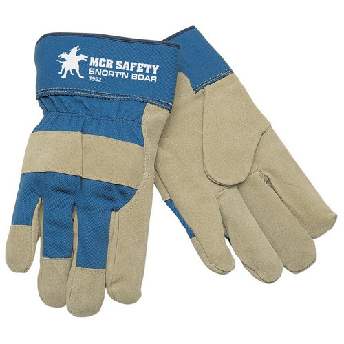 MCR Safety 1952XS Snort-N-Boar, Premium Split Pigskin Leather Palm, 2.5" Rubberized Safety Cuff
