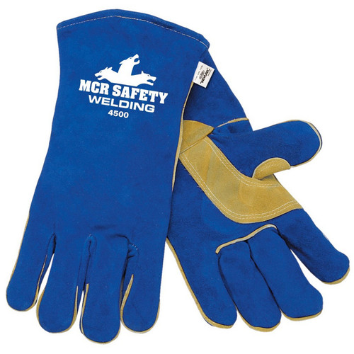 MCR Safety 4500 Welding, Select Shoulder, Blue, Foam Lined, Wing Thumb