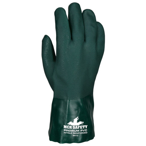 MCR Safety 6412 Memphis Premium Double Dip PVC, Jersey Lined, Nitrile Reinforced, 12" Length