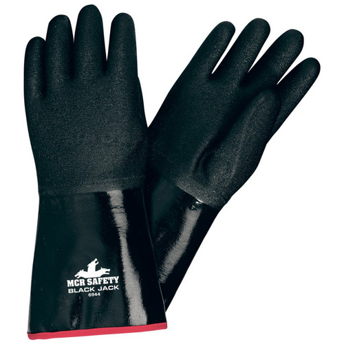 MCR Safety 6944 Black Jack 14" Black Multi-Dipped Neoprene, Foam liner, Etched Rough Finish