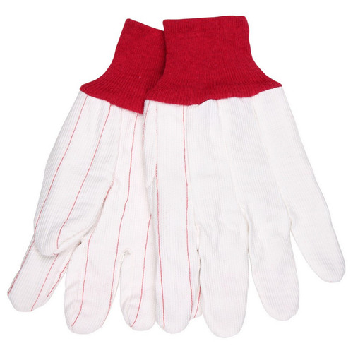 MCR Safety 9018CDPCR 18 oz. Double palm glove, Corded Nap-In cotton blend material with red knit wrist